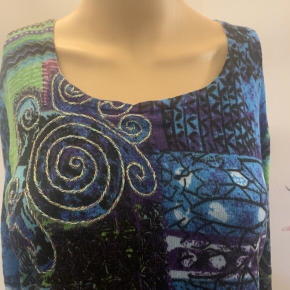 Choices. Size Small. Beaded Embellished Rayon/Nylon. 3/4 Sleeve. Pullover. B79 - Picture 2 of 6